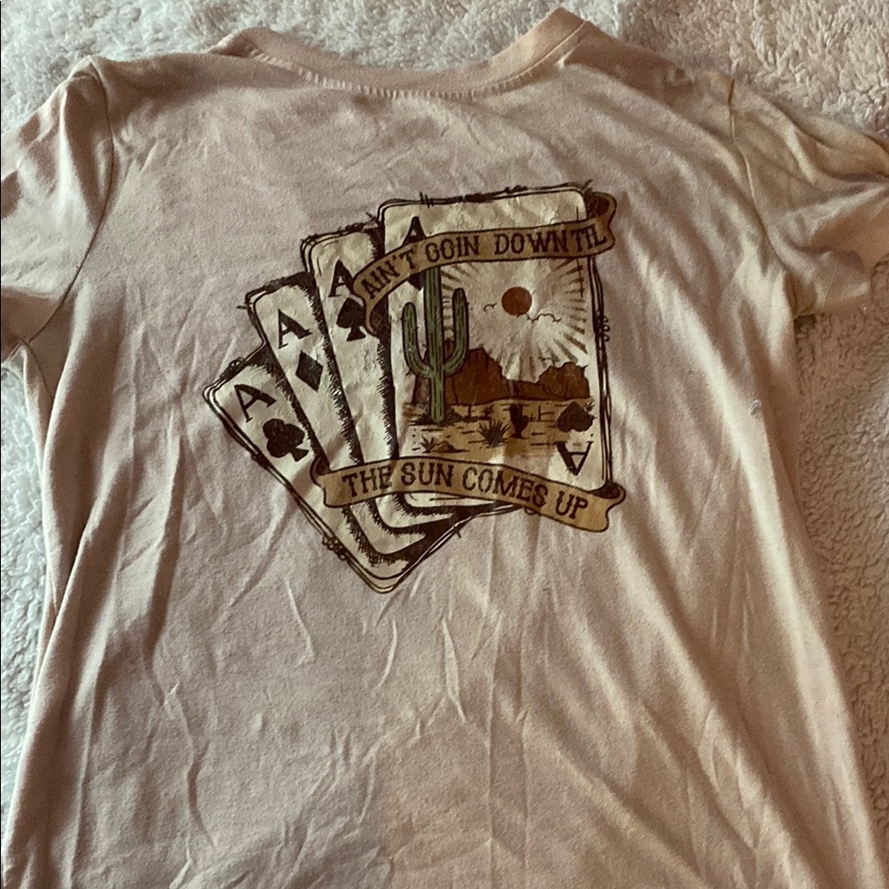 Graphic Tee with Playing Cards Design